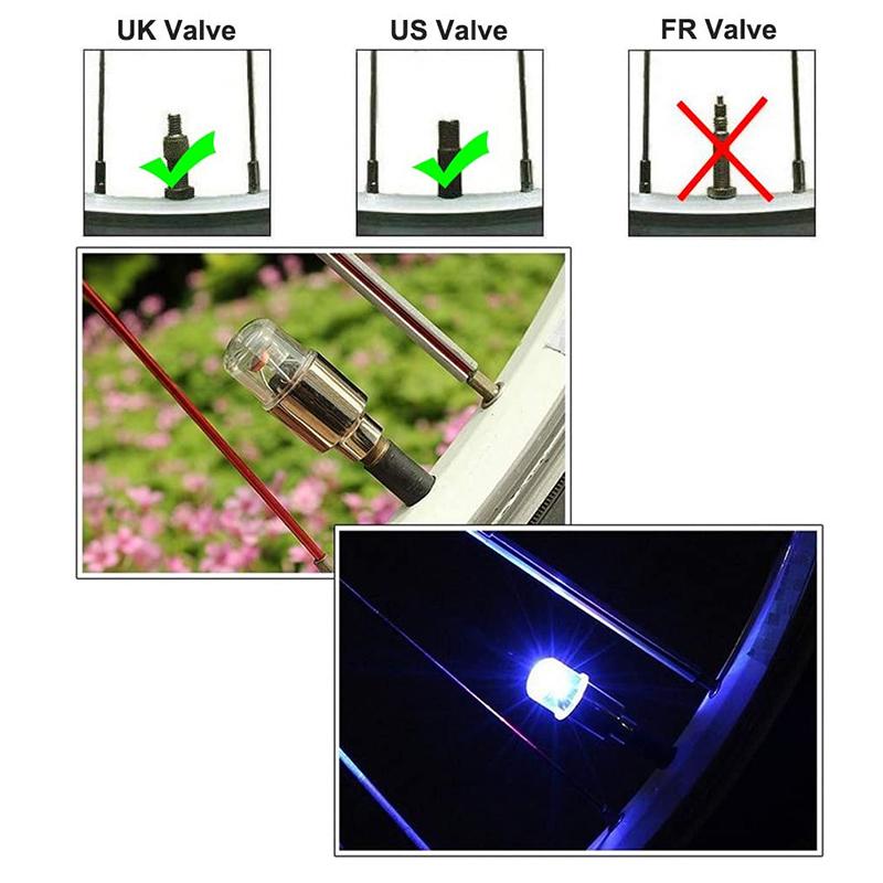 1/4Pcs Car Wheel Lights Cap Auto LED Light Wheel Tire Tyre Air Valve Stem Caps Cover for Car Motorcycle Auto Lights Accessories