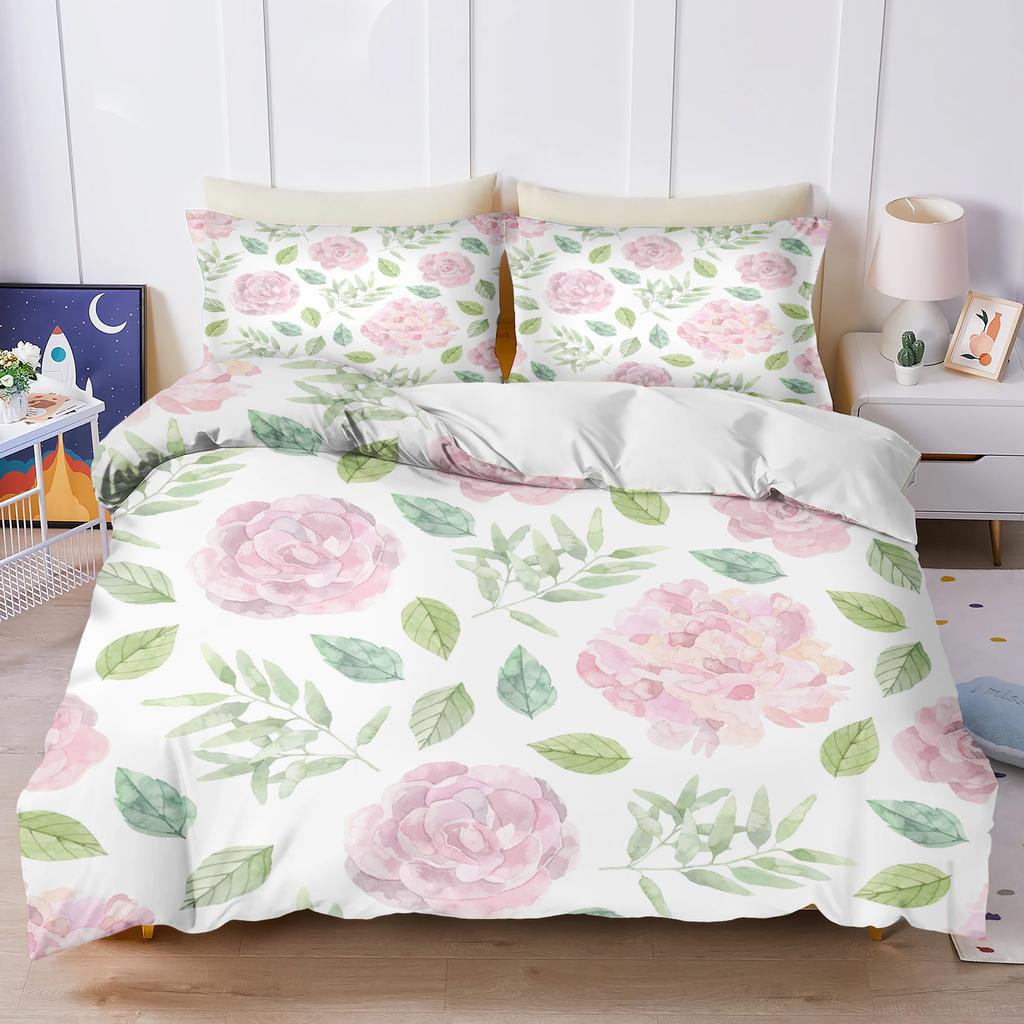 Plant Cute Flowers Duvet Cover Floral Home Pillowcase Set Adult Bedroom 203X228Cm Size Children Comforter Bedding