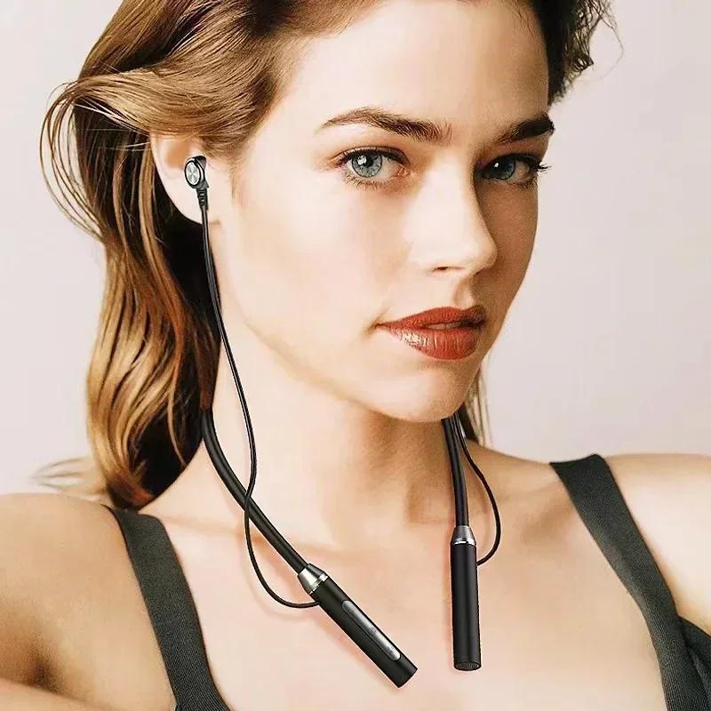Wireless Headphones Bluetooth Neckband Magnetic Earphones Sport Running Earbuds Waterproof Bluetooth 5.3 Headset With Mic