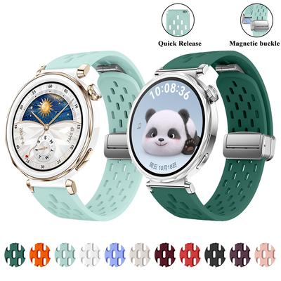 18mm Universal Strap for Huawei Watch GT5/GT5 Pro Silicone Magnetic Buckle Band for Huawei GT4/GT5/GT5 Pro 41mm 42mm Watchstrap