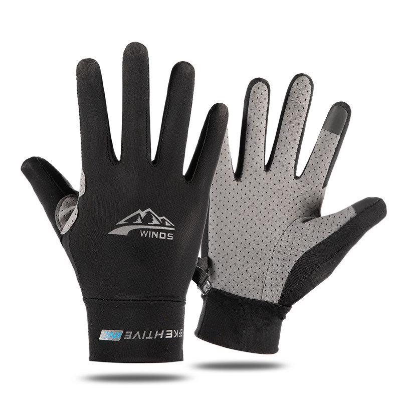 

Ice Silk Sun Protection Unisex Two-Fingerless Non-Slip Half-Finger Gloves for Summer Driving, Cycling, and Fishing One Size