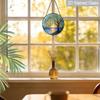 2D Flat Stained Glass Willow Tree Window Decoration Colored Glass Plate, 7.87inches Nature Tree Hanging Sun Catcher with Chain, Spring Summer Home