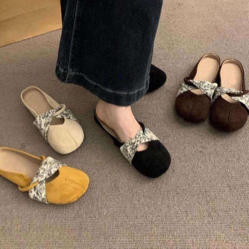 Summer new Baotou women's pig's trotters half slippers women wear gentle and cool slippers outside summer