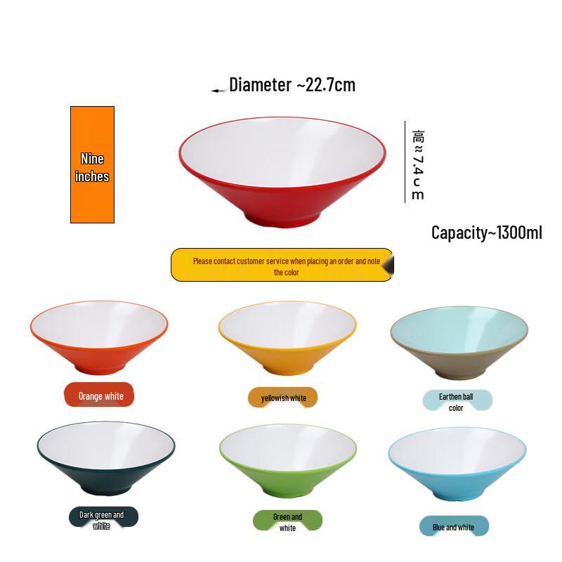 Zhebu A8 Commercial Melamine Conical Noodle Bowl