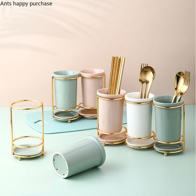 Ceramic Chopsticks Holder Chopsticks Rack Drain Rack Tableware Storage Container Chopstick Cage Fork Spoon Cutlery Organizer