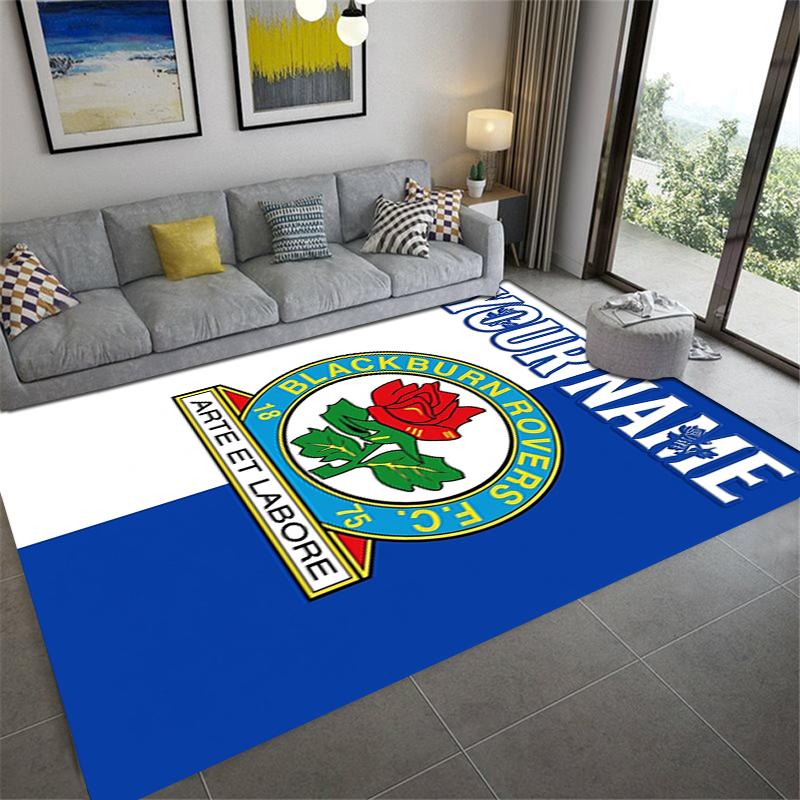 Custom Name Blackburn Rovers Carpet Rug for Living Room Bedroom Home Sofa Decoration,Kids Play Non-slip Floor Mat