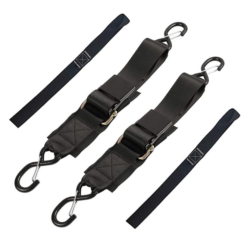 Boat Transom Tie Downs Straps with Quick Release Buckle Universal Trailer Strap Retractable Transom Tie Down