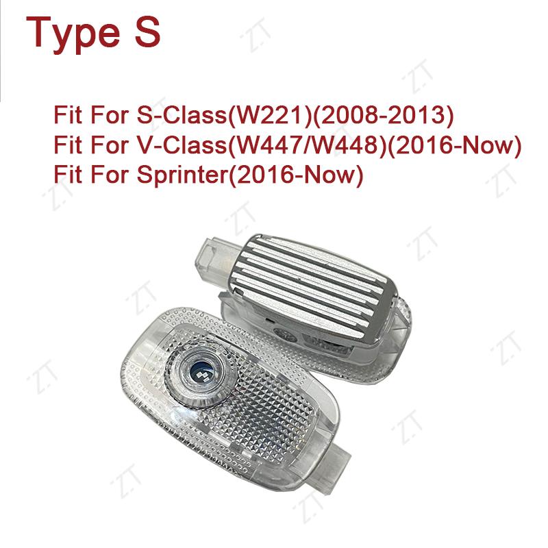 HD Glass Lens Car Door Light Welcome Lamp Never Fade For Mercedes Benz CLA E C S V CLS CLA CLK SLK SLR Class Sprinter Viano Vito