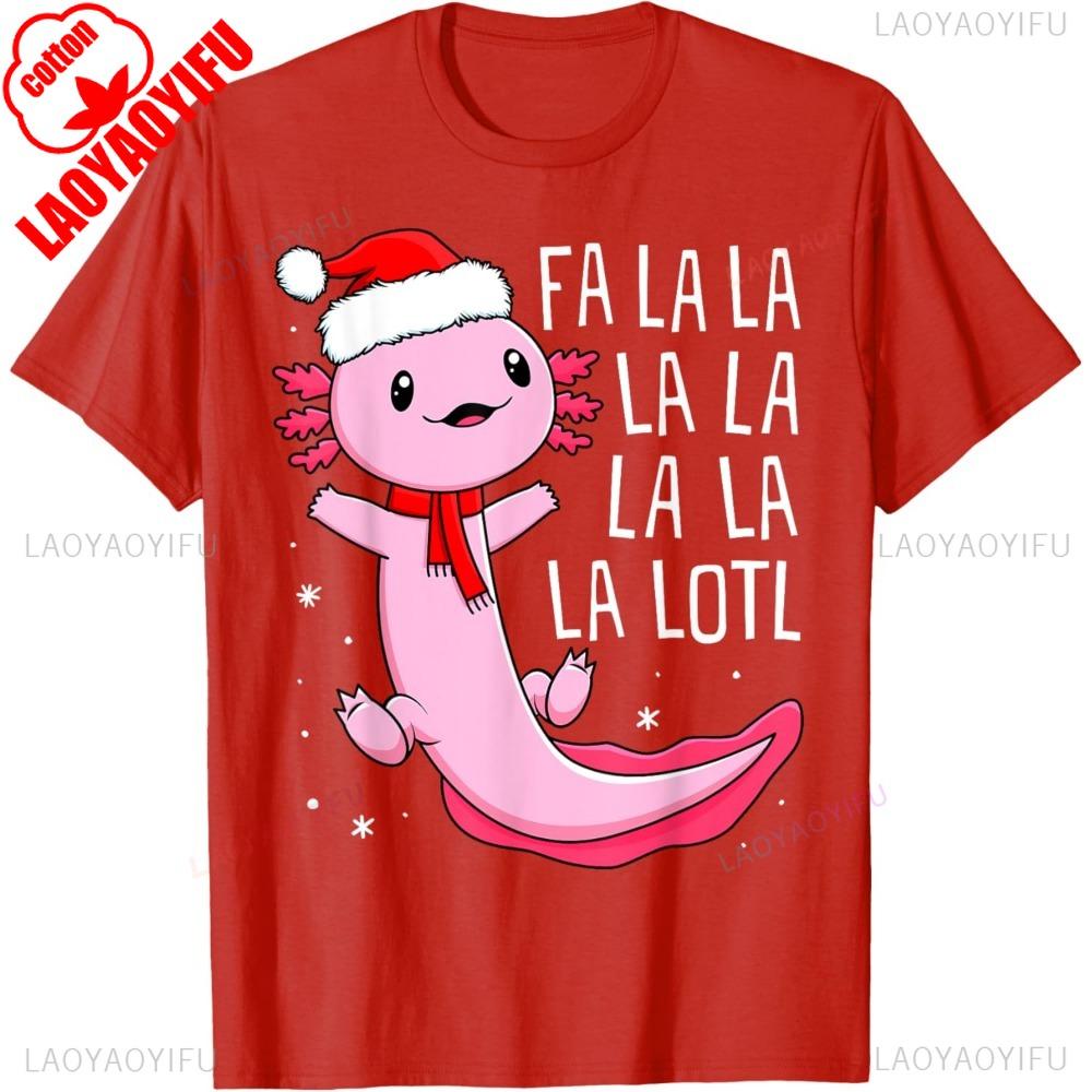 Funny Fa La La Lotl Axolotl Toddler Kids Boys Christmas Xmas T-Shirt Casual for Daily Wear and Casual Outings Men Clothing