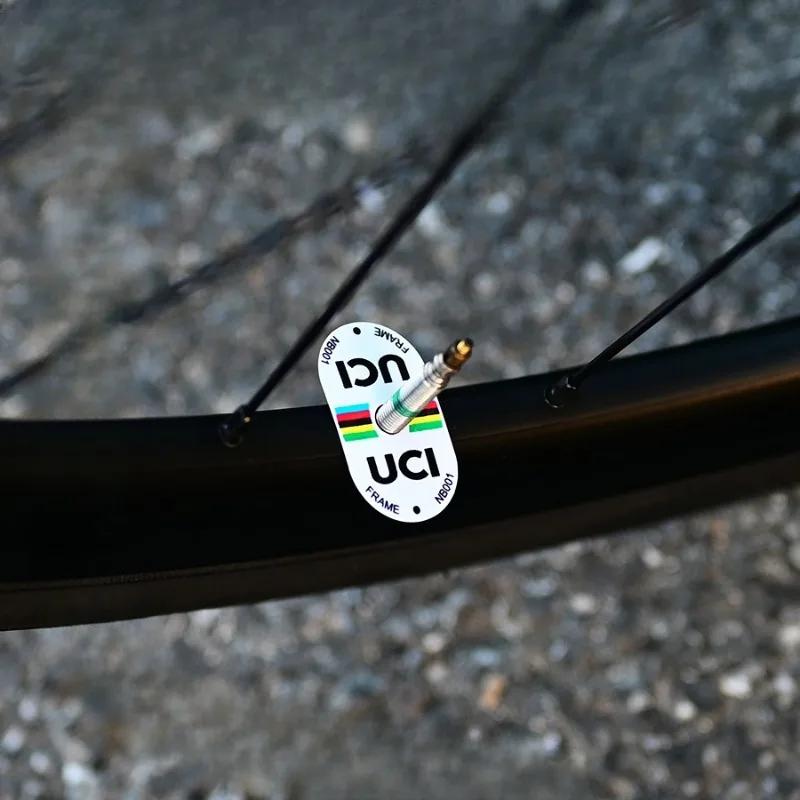 2PcsUCI Certified Bicycle Valve Sticker - Scratch Resistant, High Quality PVC Material for Road and Mountain Bike