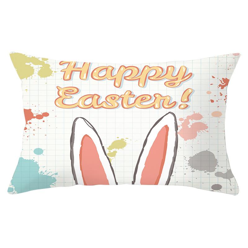 Easter Lumbar  Pillowcase Decorative Sofa Cushion Case Bed Pillow Cover Home Decor Car Cushion Cover Rabbit Pillow Case 30*50cm