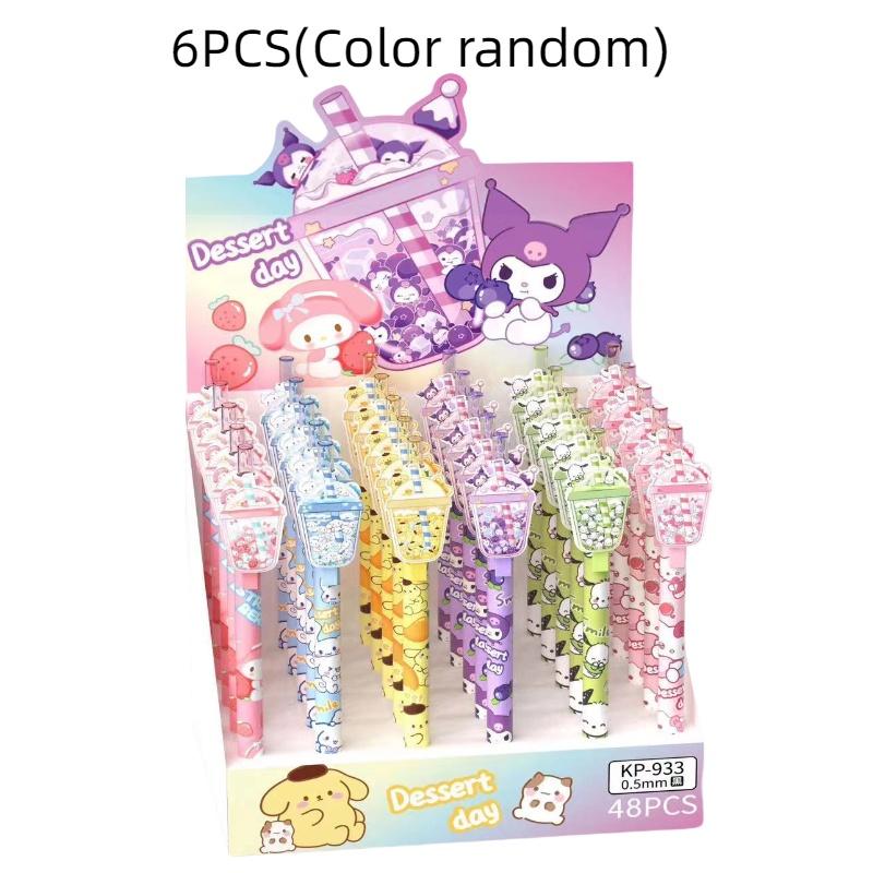 Caneta de Pressão com Adesivo Sanrio de Verão Desenho Animado Cão Patsy Peixe Feio 0.5mm Preta Caneta de Assinatura para Estudante Atacado