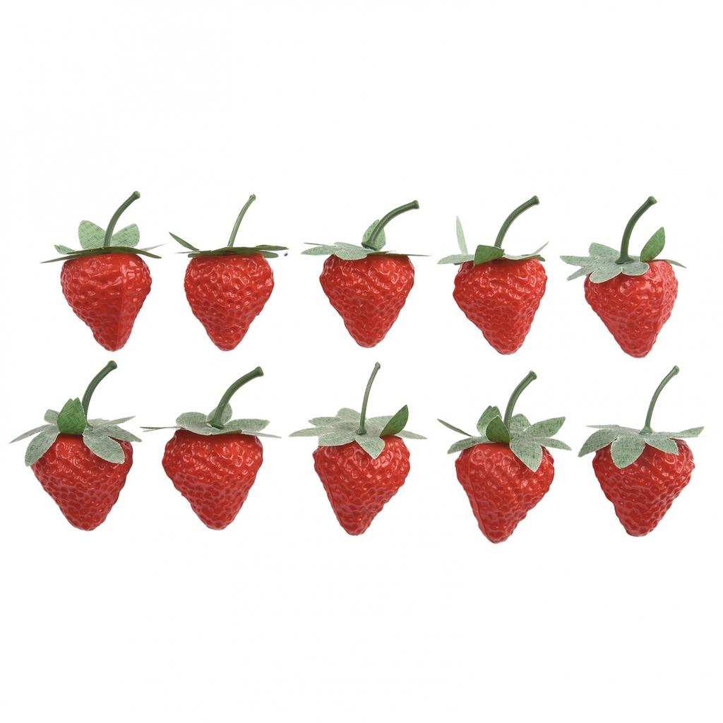 20PCS Artificial Strawberry Lifelike Fake Fruit For Display Table Decorations