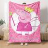 Princess Peppa Fairy Flannel Blanket Super Soft Warm Cozy Blanket for Sofa Bed Office Travel All‑Season Home Decor Gift
