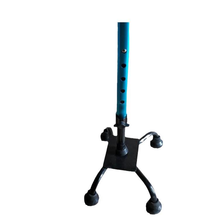 Bengala Quádrupla Ajustável em Altura, Liga de Alumínio e Aço Inoxidável Telescópica para Idosos.