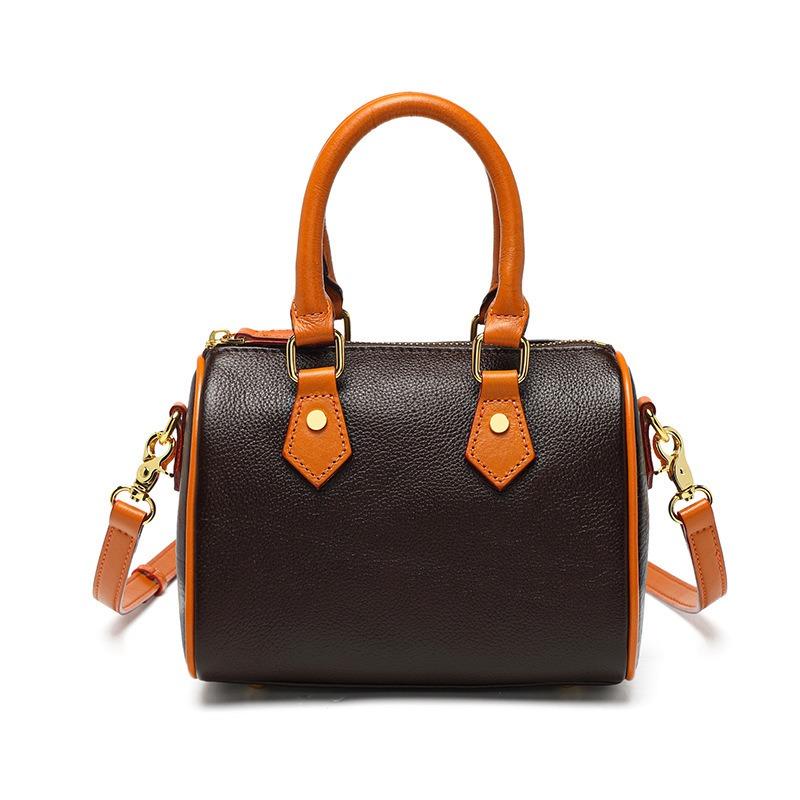 Real Cowhide Hand Carry Shoulder Pillow Bag On Behalf of Min Handbag Messenger Bag