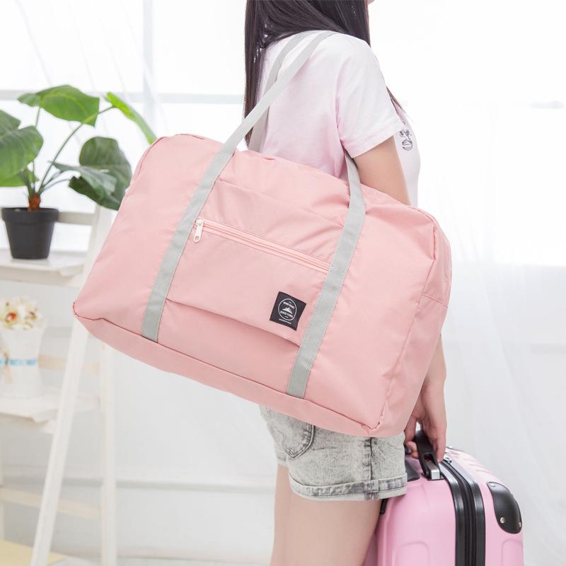 Portable Foldable Multi-Compartment Travel Handbag with Large Capacity, Attachable To Trolley Luggage