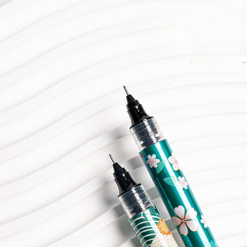 6pcs Floral Rollerball Pens Sakura Flower Cherry Blossom Fine Point 0.5mm Quick-Drying Liquid Ink Durable Plastic Material A3283
