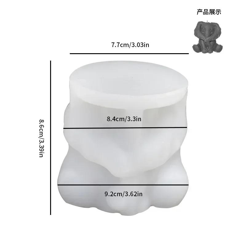 A Top Quality Set of 3 DIY Animal-Shaped Candle Molds Silicone Elephant Scented Decorative Crafts for Home