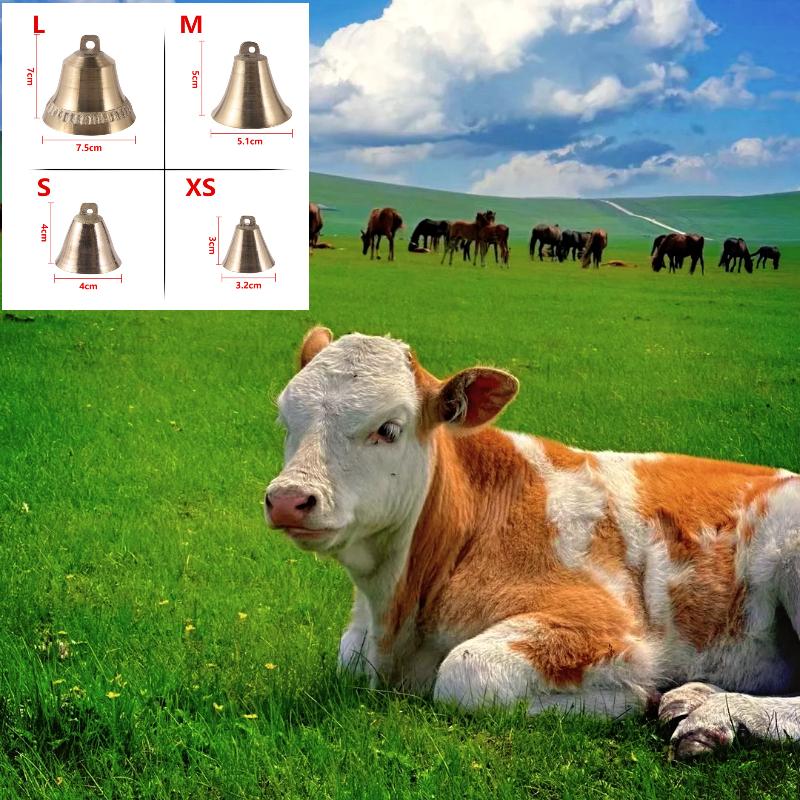 Farm Cattle And Sheep Brass Bell Livestock Horse And Dog Grazing Bell Anti-lost Pure Copper Imitation Rust Sound Loud Bell 1 Pc