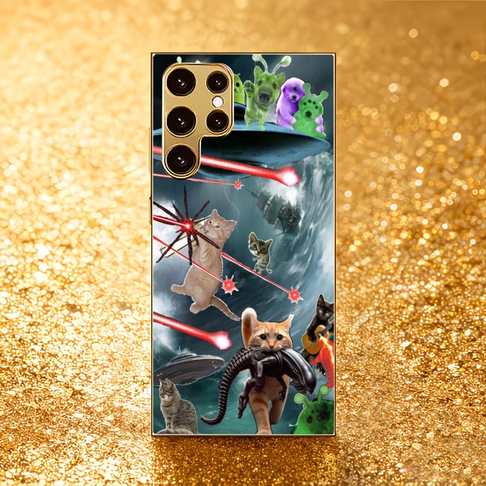 

Animal Battle Royale Simplicity High-end Electroplating Glass PhoneCase for Samsung Galaxy S26 S25 S24 S23 S22 S21 FE,Ultra,Plus GalaxyS25