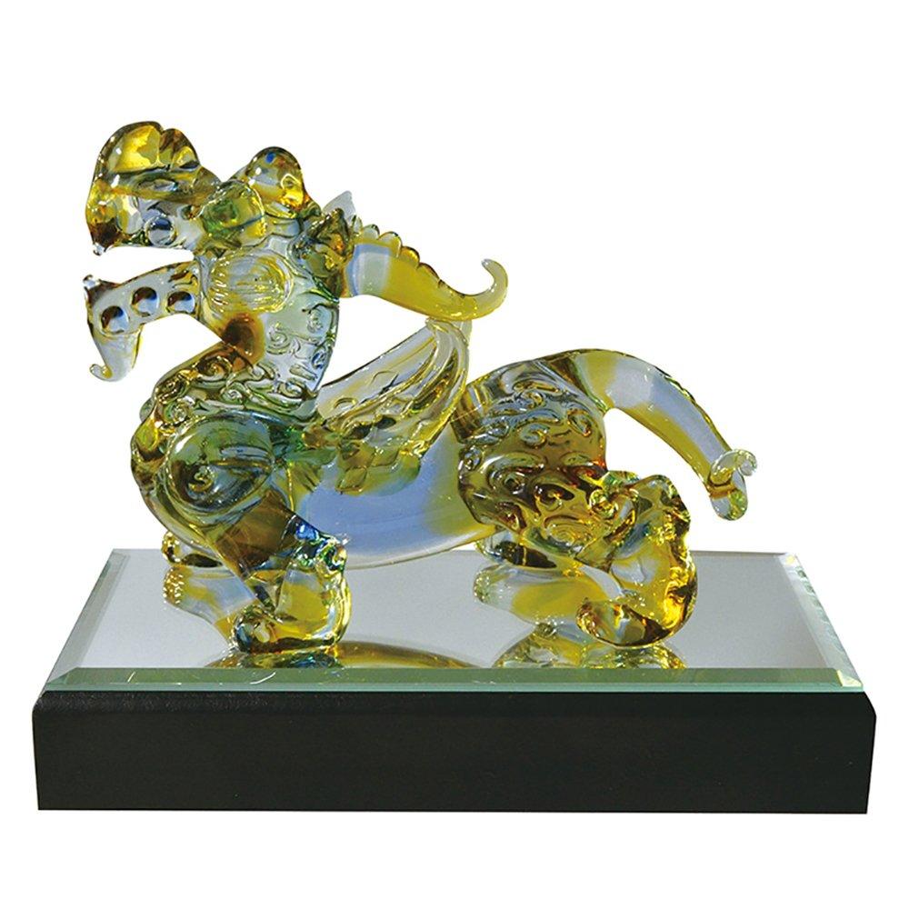 Handmade Glass Craft, Feng Shui, Good Luck, Pixiu, Colorful, Large