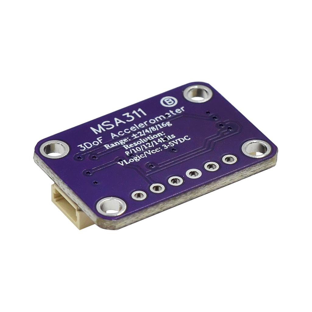 MSA311 triaxial accelerometer is compatible with STEMMA QT/For Qwiic interface for low power consumption