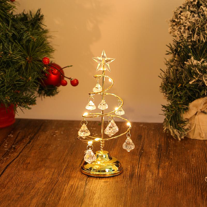 Гальванизированное железо Искусство Светящийся Кристалл Рождественская Елка - Ночник Украшение