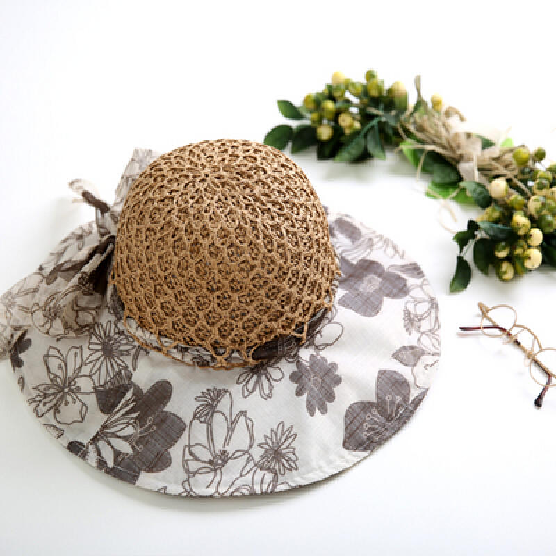 Straw Hat - Double Knit Combi Brim Hat H725 Beige/Free Size