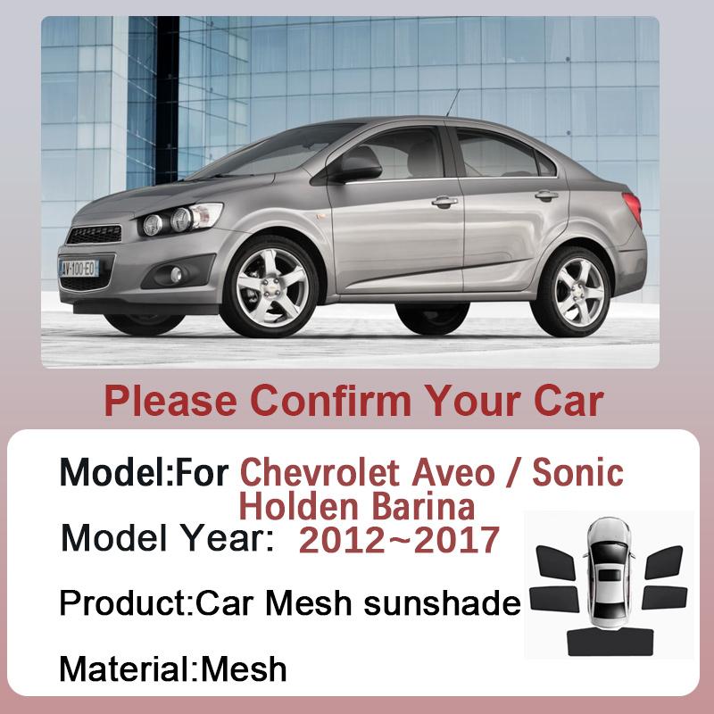 Car Mesh Sunshade For Chevrolet Aveo Sonic T300 Holden Barina Sedan 2012~2017 2013 2015 Sun Visor Window Shade Auto Accessories