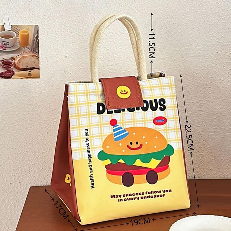 Cute Cartoon Lunch Bag For Picnic Travel Thermal Breakfast Organizer Insulated Waterproof Storage Bag Lunch Box Accessories