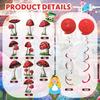 30 Pieces Birthday Party Decorations Mushroom Hanging Swirls Ceiling Streamers Mushroom Party Supplies Wonderland Foil Swirls Wall Decor for Baby