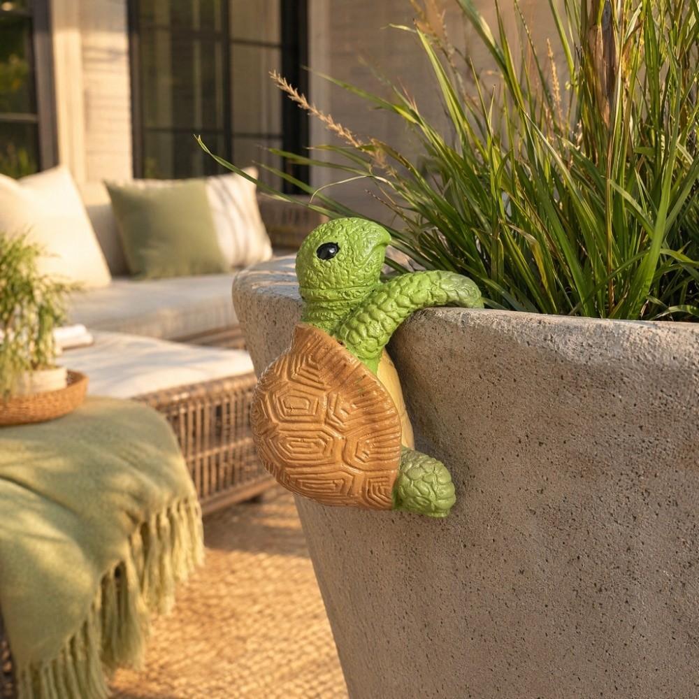 Potted Plant Partner Tortoise Climbing Garden Statue Garden Figurine  Home Living Room