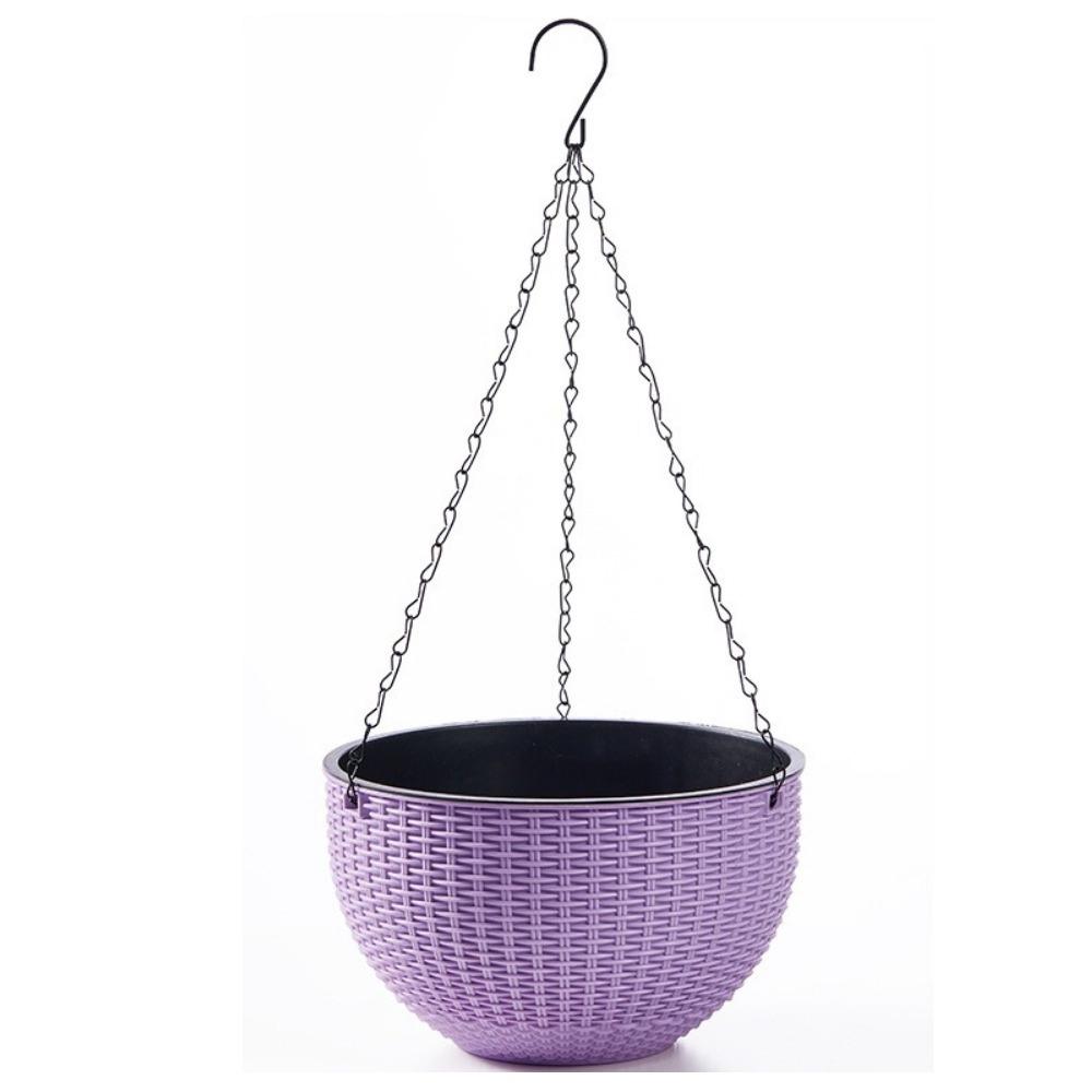 Plastic Imitation Rattan Hanging Pot European Style Macrame Plant Hanger  Garden