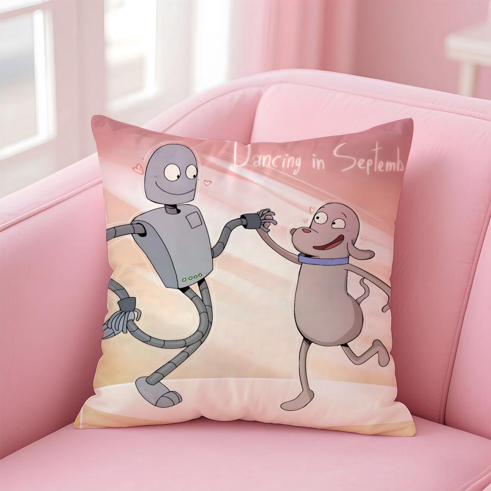 Anime R-Robot D-Dreams Cushion Cover Home & Car Multi-Scene Pillow Cover - Reversible, Soft & Durable for Daily Use