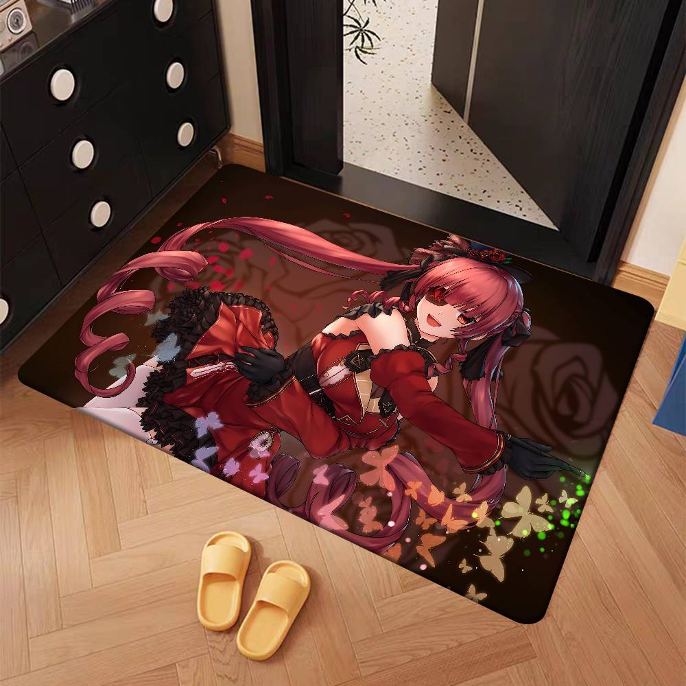 Hololive Houshou Cartoon Room Mats Anti-slip Absorb Water Long Strip Cushion Bedroon Mat Household Carpets