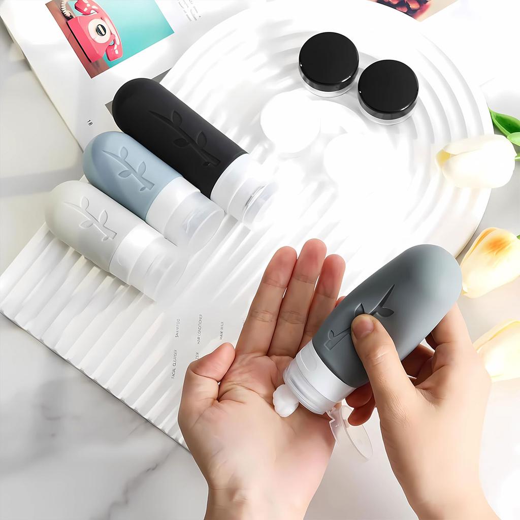 17PCS Leakproof Travel Bottles Set, Silicone Toiletry Containers for Shampoo Lotion Soap, TSA Approved with Storage Bag-liu