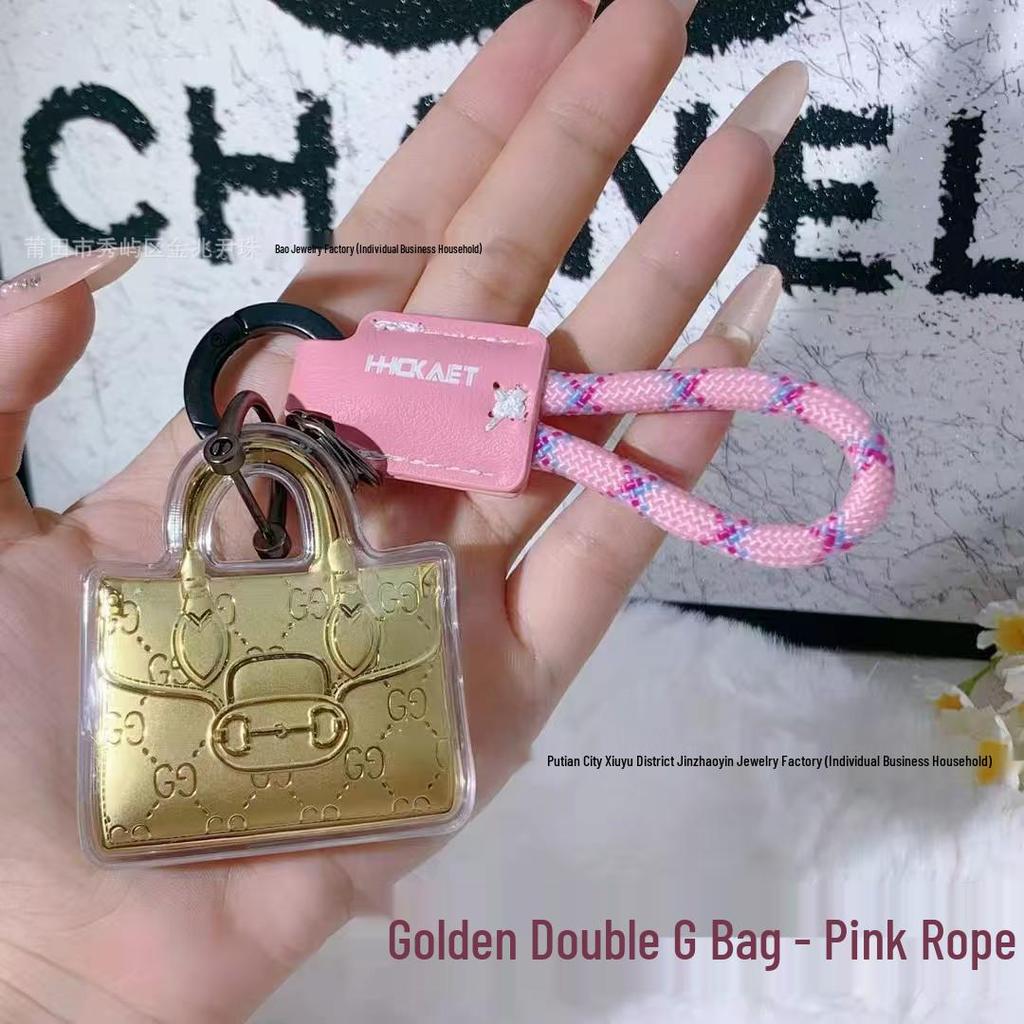 Goldene Taschenschlüsselanhänger: 20mg Reines Gold - Verspricht Reichtum, Frieden und Schönheit. Perfekt als Handy-Anhänger oder Auto-Ornament.