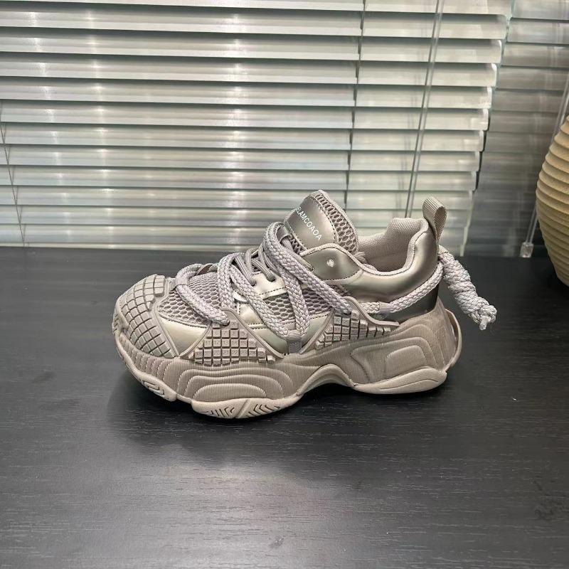 

Платформенные кроссовки «папины кроссовки» новые весенне-летние сетчатые дышащие женские туфли модные увеличивающие рост повседневные спортивные кроссовки 40 коричневый