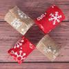 Vintage Natural Hessian Edge Snowflake Merry Christmas Jute Burlap Sisal Trim Lace Ribbon Snowflake