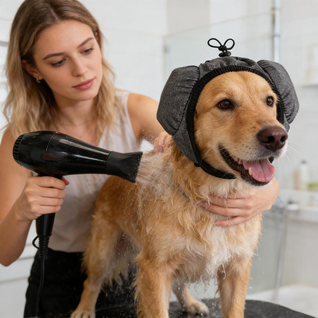 Dog Head Wrap Noise Cancelling Adjustable Pet Wrap Ear Protection For Grooming Thunderstorm Outdoor Vet Visit Travel Walking