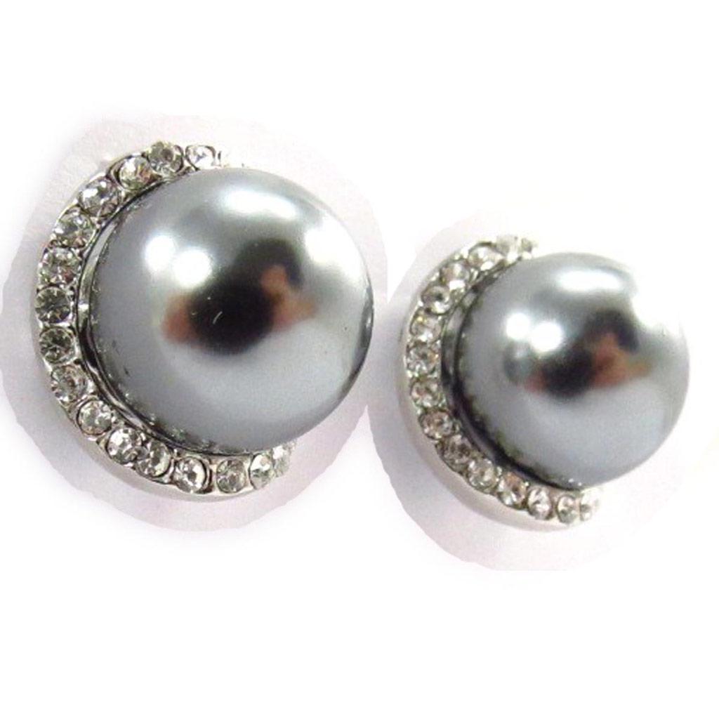 Les Trésors De Lily [J6816] – Graue Designer-Ohrringe „Sissi“.