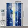 2pcs   Curtains Digital Printed 2D Print Blue Dolphin Print Machine Washable Polyester (without Rod) Art Deco Festive Use for