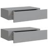VidaXL Wall-mounted Shelves with Drawers 2 Pcs Grey 40x23.5x10 Cm MDF