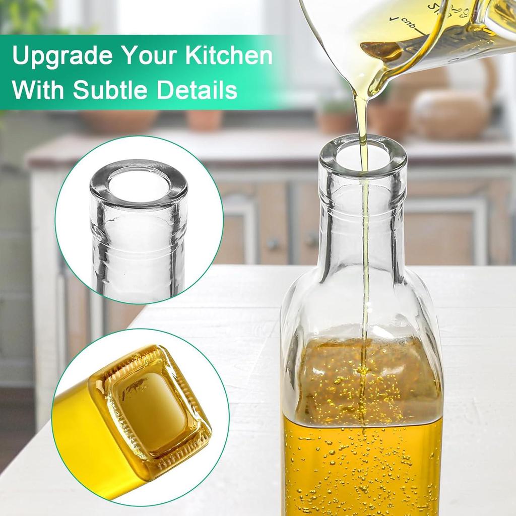 Large Capacity Thickened Glass Olive Oil, Soy Sauce & Vinegar Bottle for Kitchen
