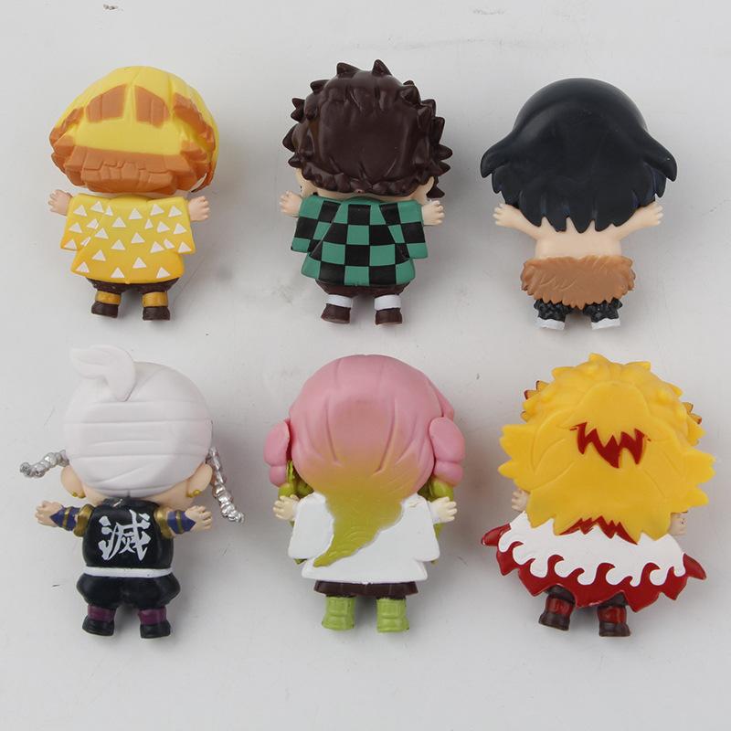 6pcs/set Demon Slayer eat Full Cute Figure Model Toys 6.5cm