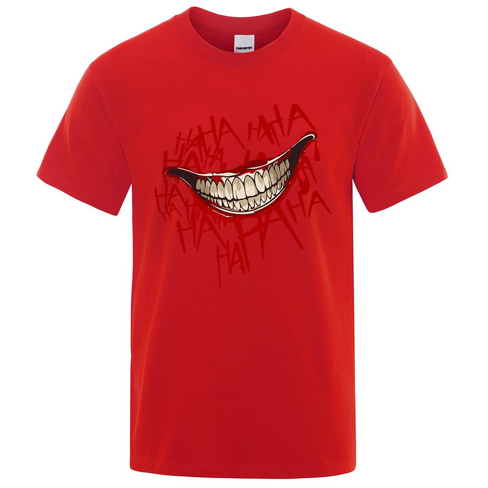 Evil Clown Smile Printing Tops Men Women Casual Tee Clothes T-Shirts Crewneck Summer T-Shirt Sweat Cotton Loose T Shirt Couple