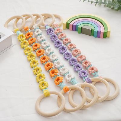 1Pc Woven Beautiful Storage Accessories Nordic Wind Storage Ring Hand Knitting Wall Hangings Cotton Rope Flower Decoration