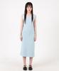 Catharsis Waffle Tank Tab Backless Long Dress Light Blue One Size