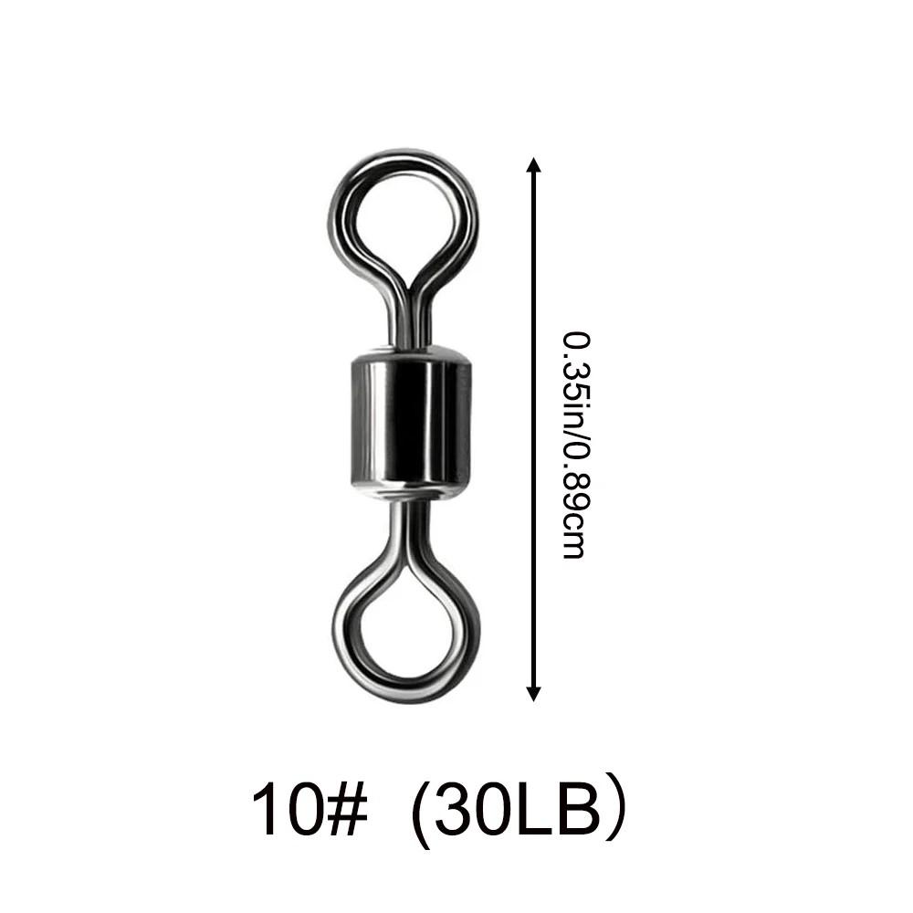 

50 шт. Вертлюжки качения бочкообразные рыболовные из нержавеющей стали с черным никелевым покрытием, соединители лески, рыболовная оснастка для морской воды